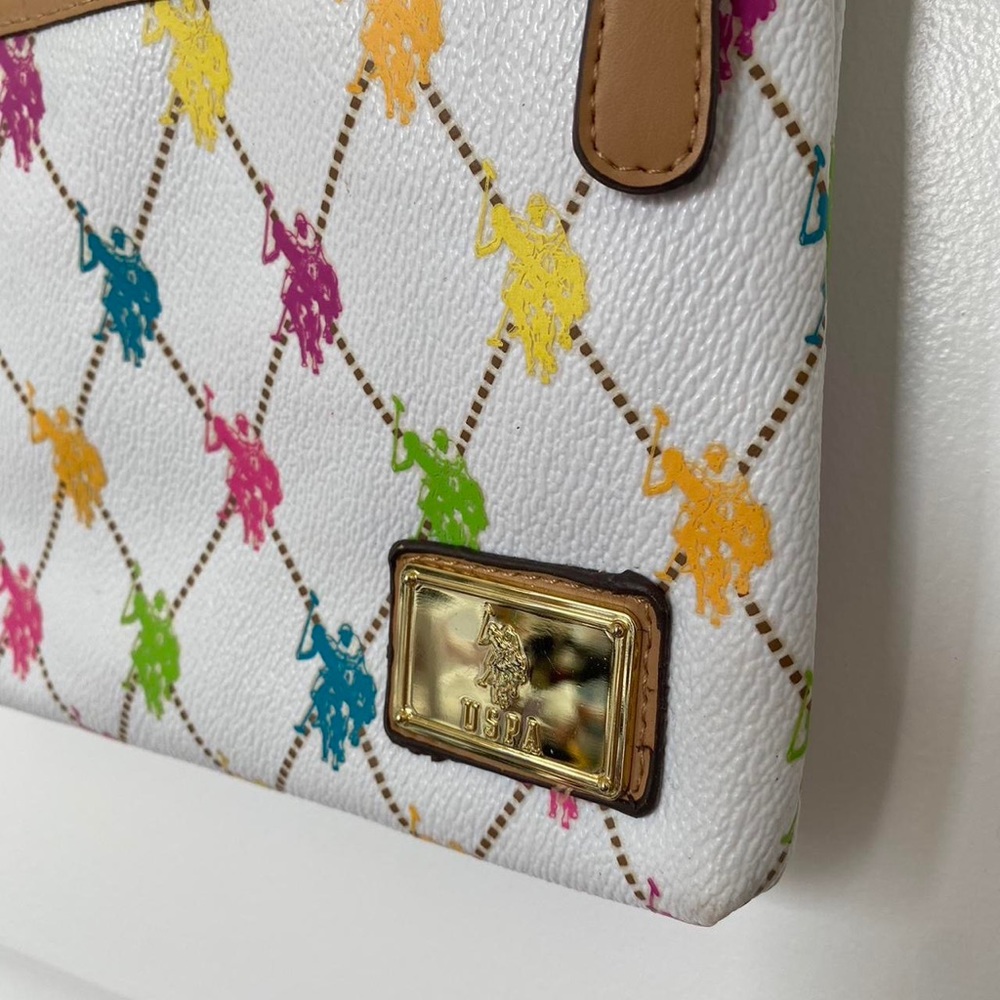 Polo Ralph Lauren multicolor argyle monogram crossbody bag/satchel - Picture 6 of 8